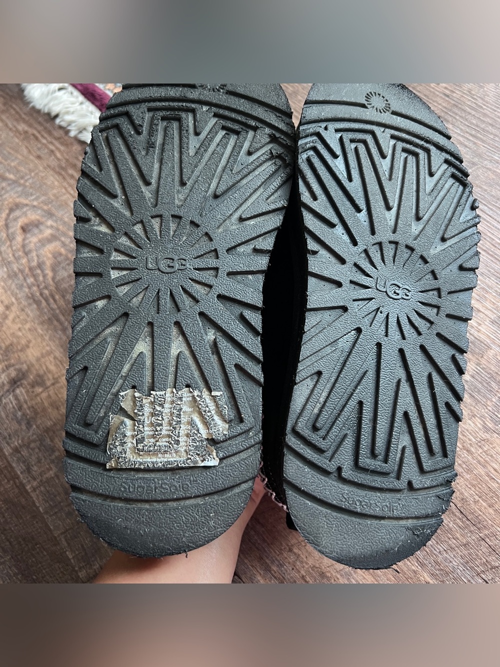 UGG Tazz Black Suede Slip-On Platform Clog size 7 - Picture 7 of 10